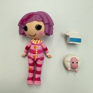 Mini Lalaloopsy 3" Doll PILLOW FEATHERBED w/ Pet Sheep & Drink Set